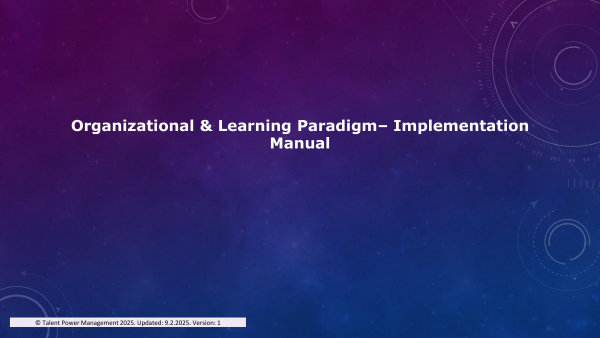 Organizational & Learning Paradigm
